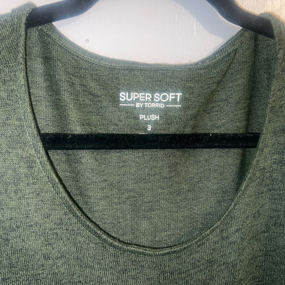 Torrid Super Soft Crewneck Sweater - heathered like Olive green